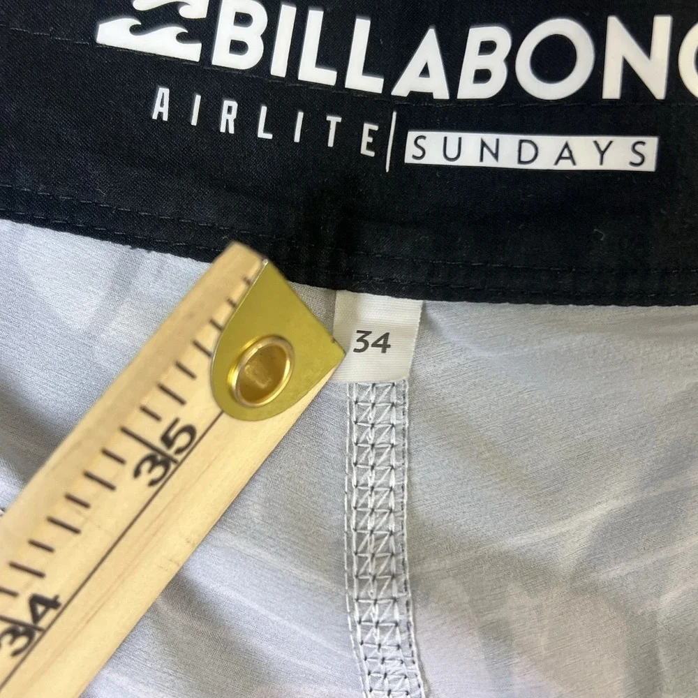 Vintage Y2K Billabong Airlite Sundays Men Board Shorts 34 Black Surf Swim Grunge